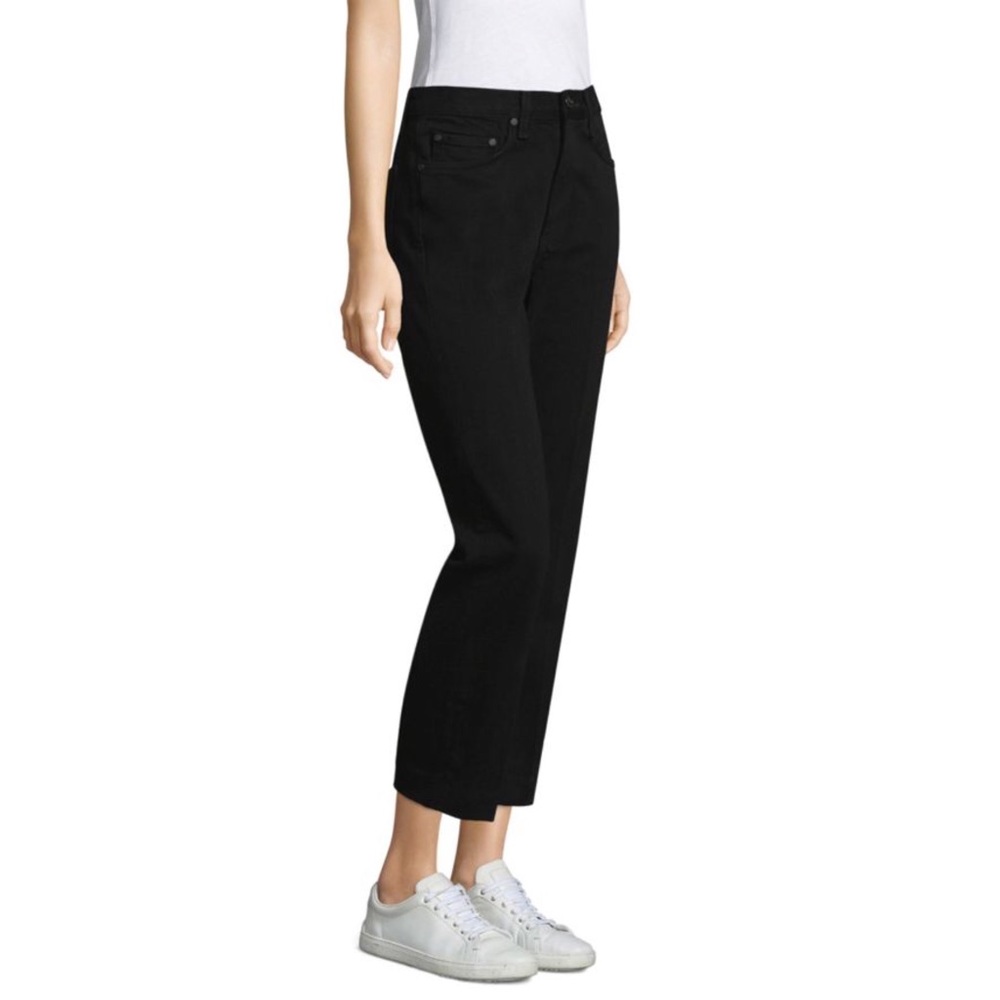 rag & bone HighRise Straight Leg Jeans Black Twill - Picture 3 of 7